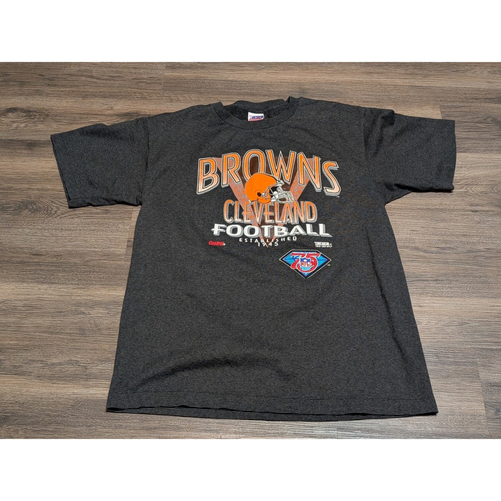 Vintage 1994 Cleveland Browns NFL‎ 75th Anniversary T-Shirt Trench Ultra USA XL